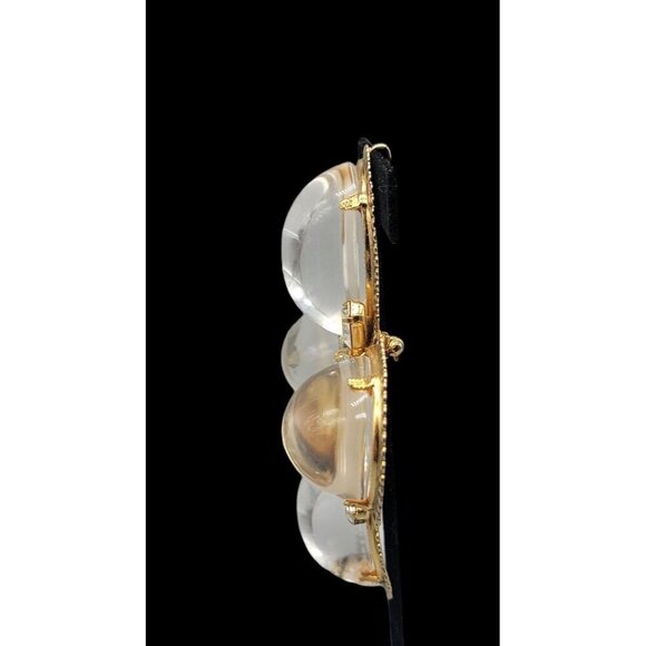 Rare Schreiner Brooch Unsigned Book Piece High Dome Lucite Cross Pendant - Picture 13 of 16
